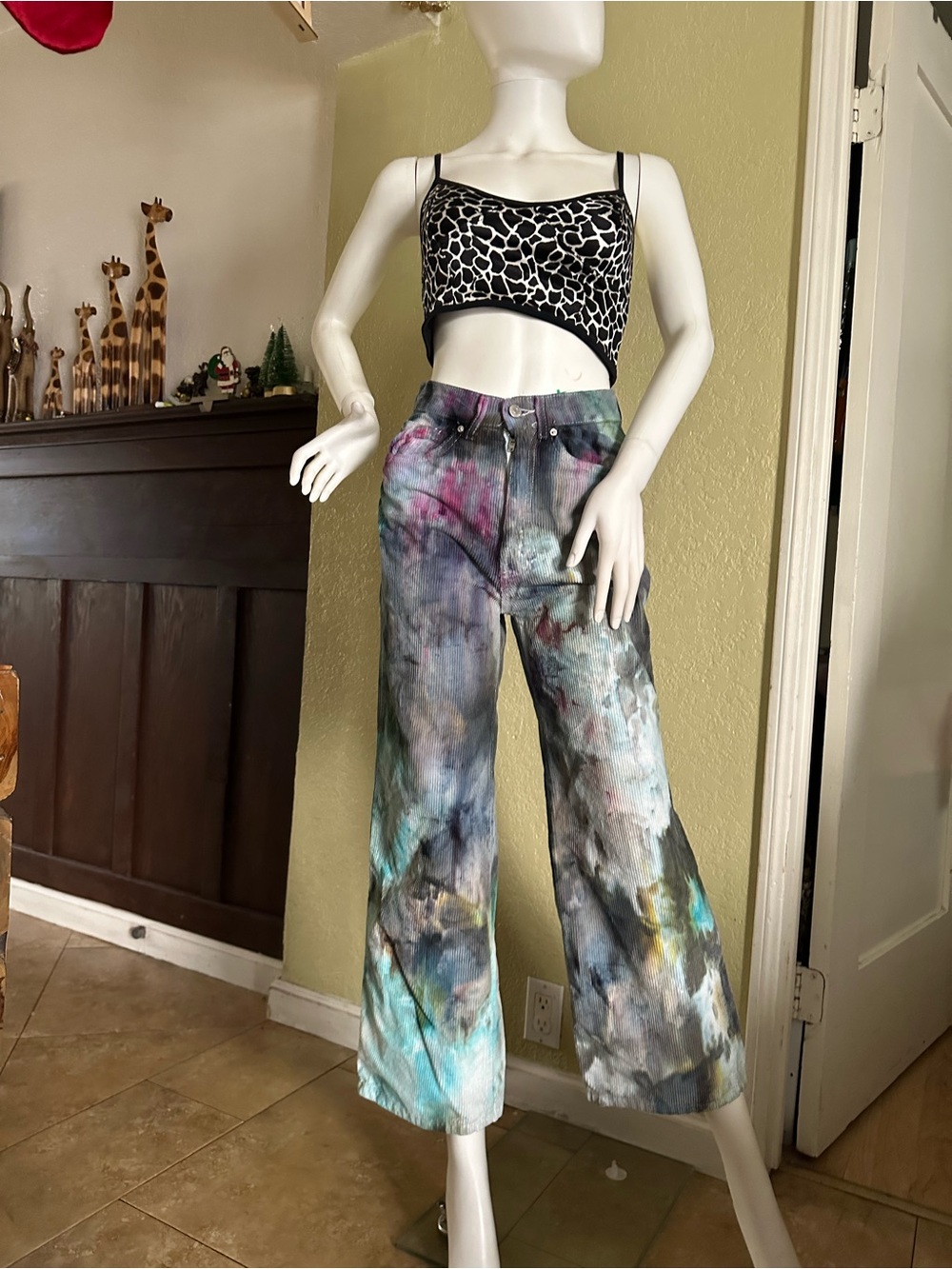 BDG Wide-Leg Tie-Dye Cotton Pants in Multicolor Wash